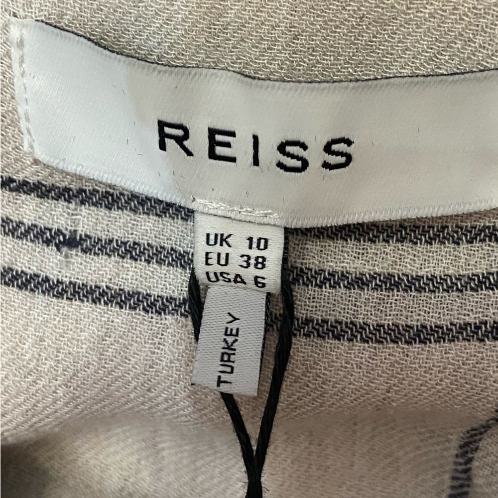 New! Reiss Sasha long sleeve plaid check dress grey white 2839 - Picture 11 of 14